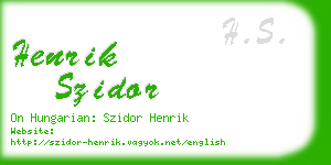 henrik szidor business card